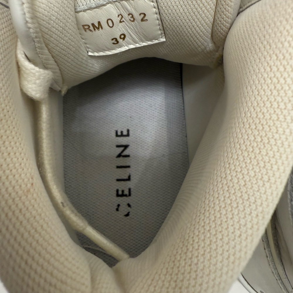 Celine Ct-01 “Z” Trainer High Top Sneaker In Calfskin Optic White - Picture 11 of 12